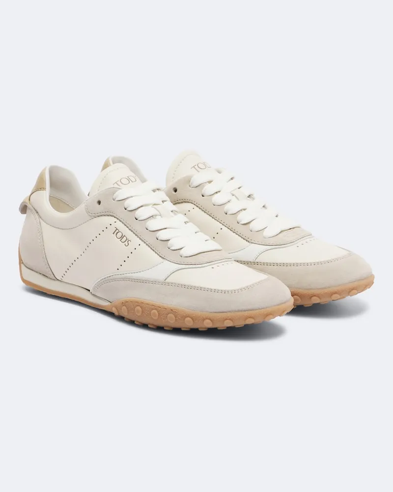 TOD'S Sneakers in pelle con suede Beige