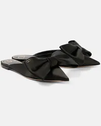 Valentino Garavani Slippers Un Château Bow in raso Nero