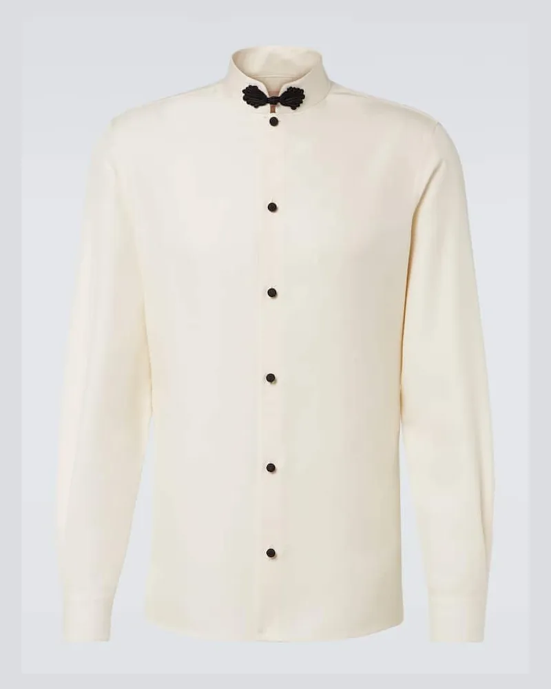 Valentino Garavani Camicia in shantung di seta Bianco