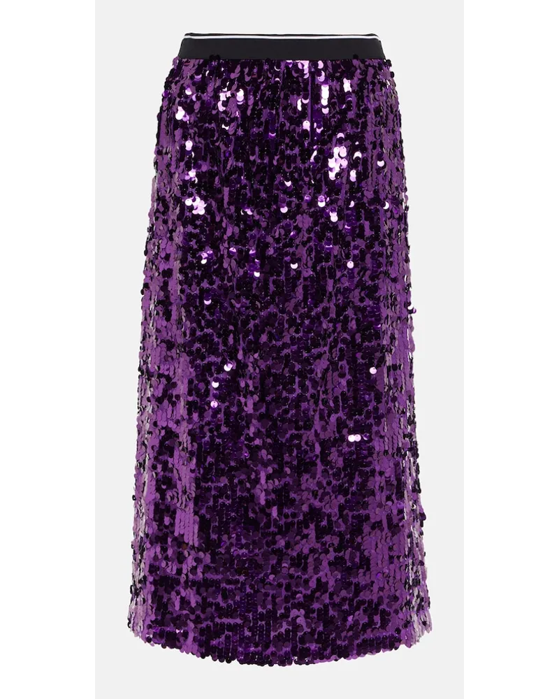 PLAN C Gonna midi con paillettes Viola