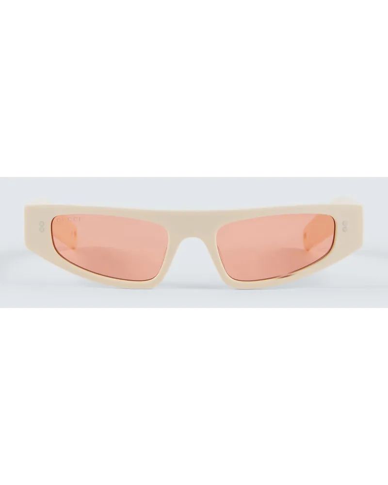 Gucci Occhiali da sole rettangolari Bianco