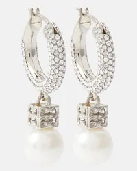 Givenchy Orecchini a cerchio con cristalli Swarovski® e perle bijoux Argento