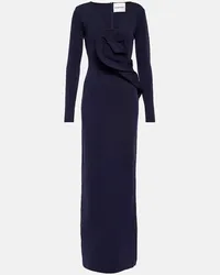 Roland Mouret Abito lungo drappeggiato in crêpe Blu