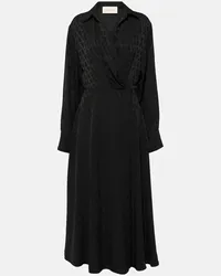 Valentino Garavani Abito midi in seta Toile Iconographe Nero