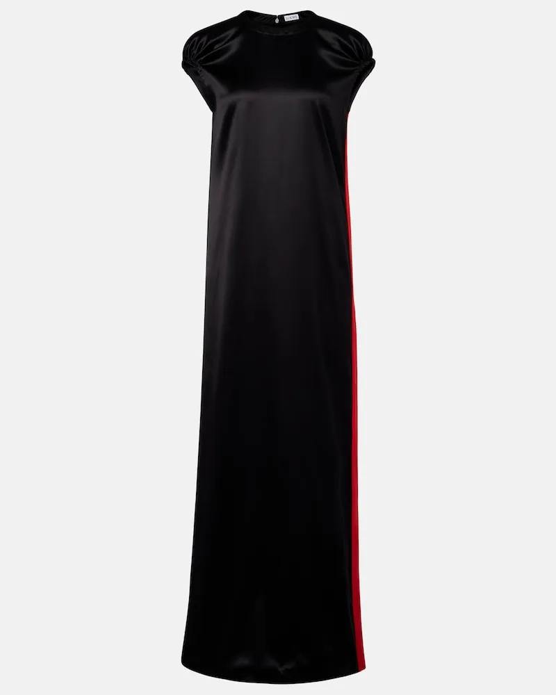 Loewe Abito lungo in misto seta Nero