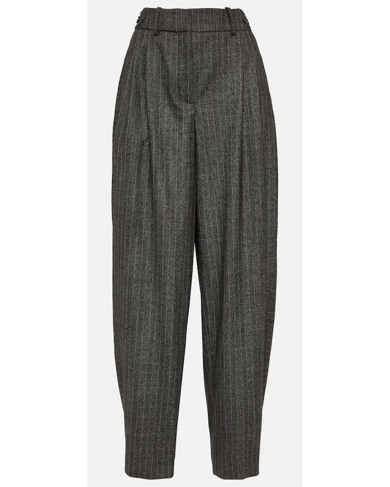 Stella McCartney Pantaloni gessati in lana Grigio