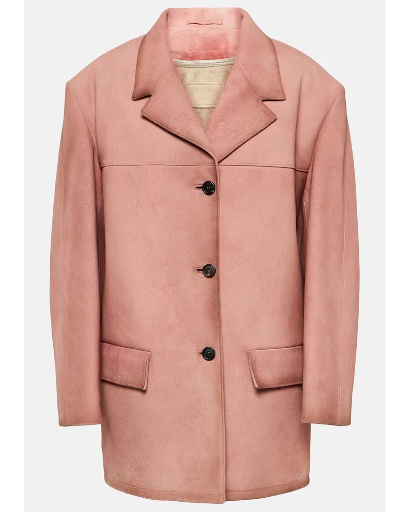 Prada Giacca oversize in suede Rosa