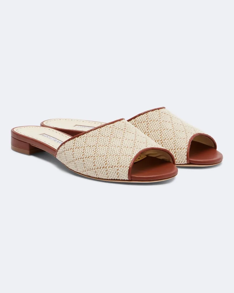 Manolo Blahnik Sandali Smirna con pelle Beige