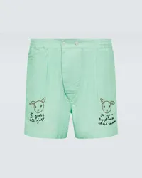 BODE Shorts See You At The Barn in cotone Verde