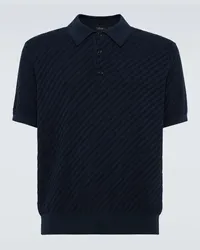 Brioni Polo in cotone, seta e cashmere Blu