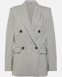 Brunello Cucinelli Blazer in lana e cashmere Grigio