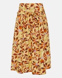 Ulla Johnson Gonna midi Emmy in popeline di cotone Giallo