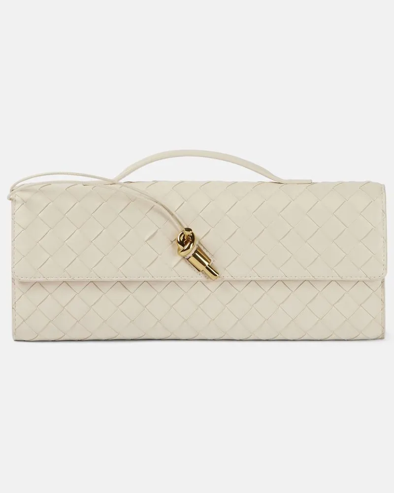 Bottega Veneta Clutch Andiamo in pelle Intrecciato Bianco
