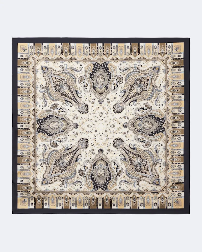 Etro Sciarpa in twill di seta stampata Multicolore