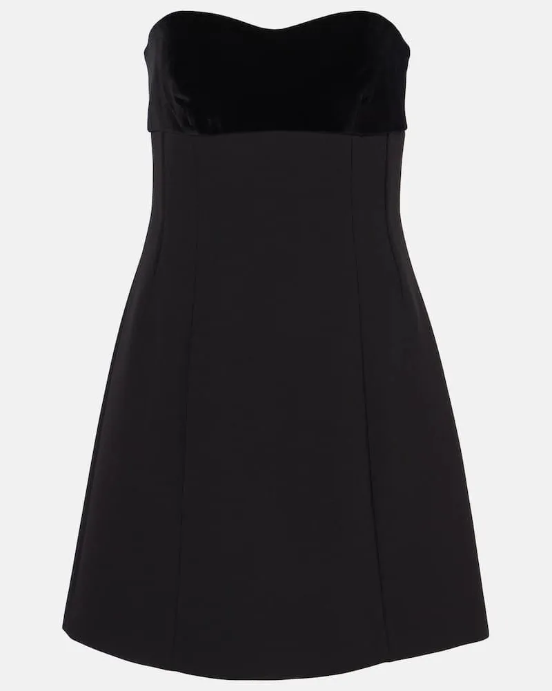 Max Mara Abito corto a fascia Trani in cotone Nero