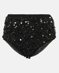 Maison Margiela Culottes in seta con paillettes Nero