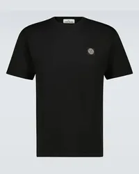 Stone Island T-shirt Compass in jersey di cotone Nero