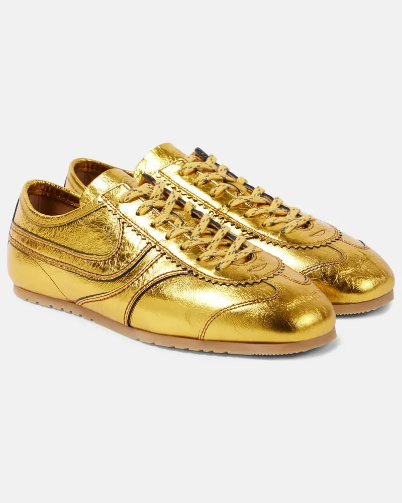 Dries van Noten Sneakers in pelle metallizzata Oro
