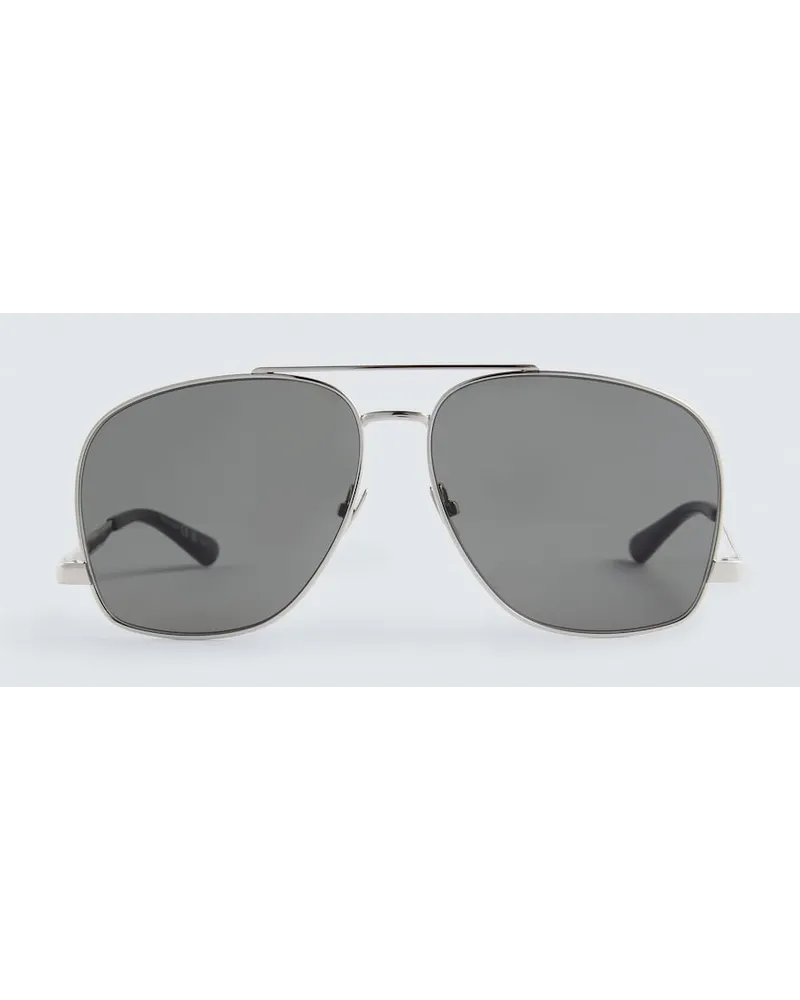 Saint Laurent Occhiali da sole aviator SL 653 Leon Grigio