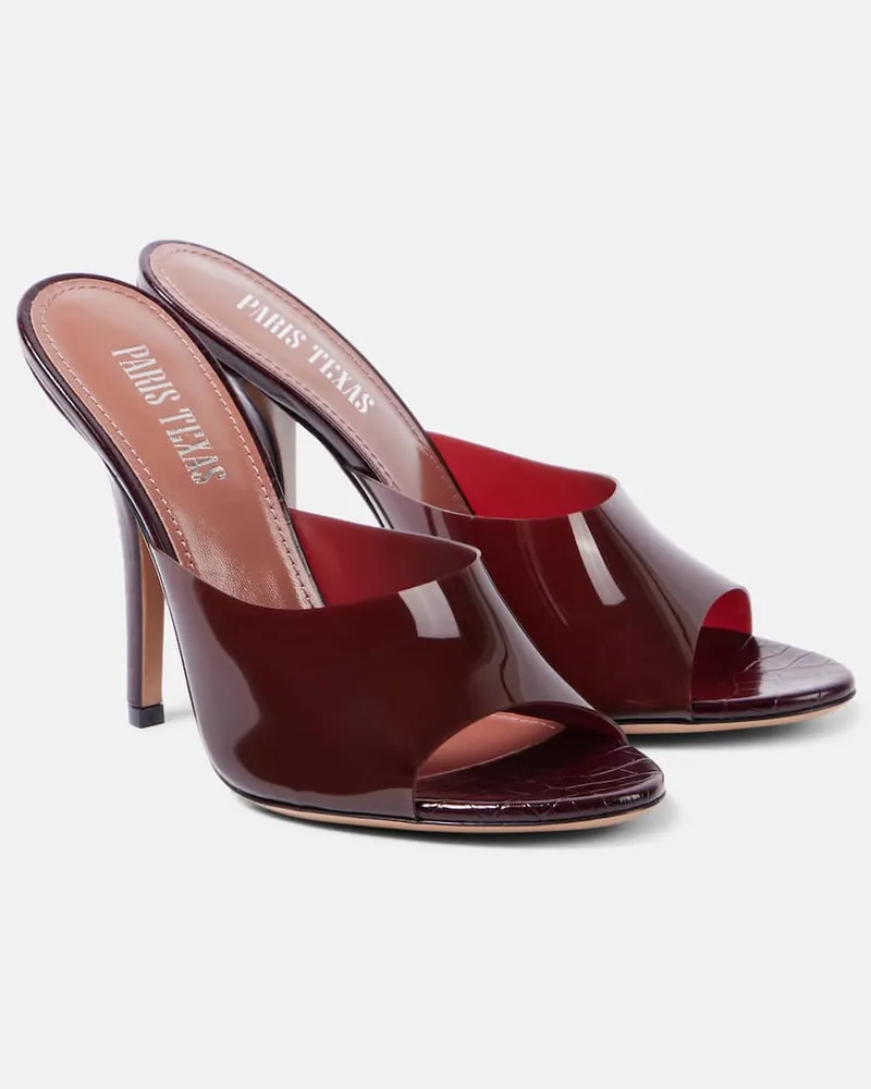 Paris Texas Mules Jessica 105 in PVC Borgogna