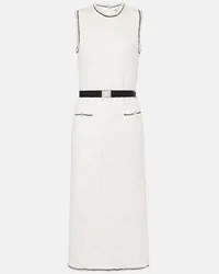 Tory Burch Abito midi in cotone con cintura Bianco