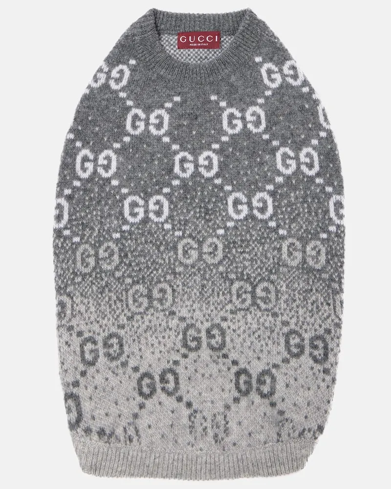 Gucci Pullover da cane in lana jacquard Grigio