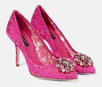 Dolce & Gabbana Pumps Bellucci in pizzo con decorazioni Rosa