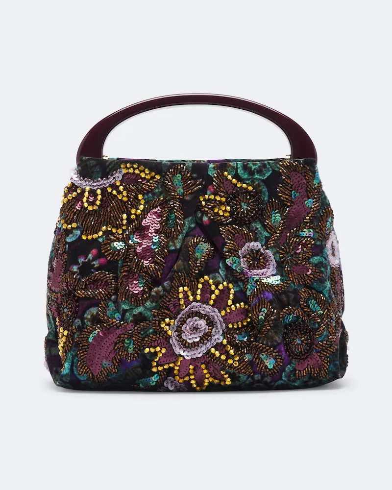 Dries van Noten Borsa a mano Small con paillettes Multicolore