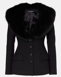 Dolce & Gabbana Blazer con pelliccia sintetica Nero