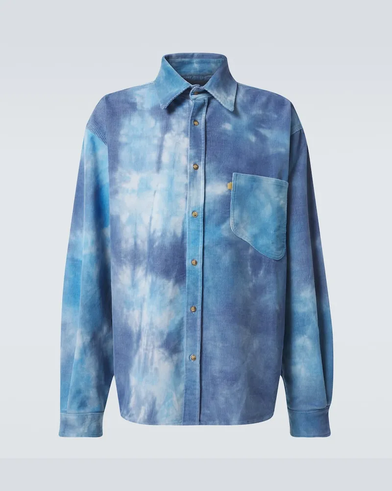 ERL Camicia in velluto di cotone a coste Blu