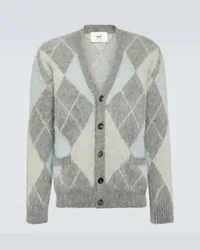 AMI Paris Cardigan Argyle in misto lana Multicolore