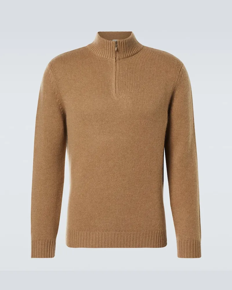 Le Kasha 1918 Pullover in cashmere con zip corta Marrone