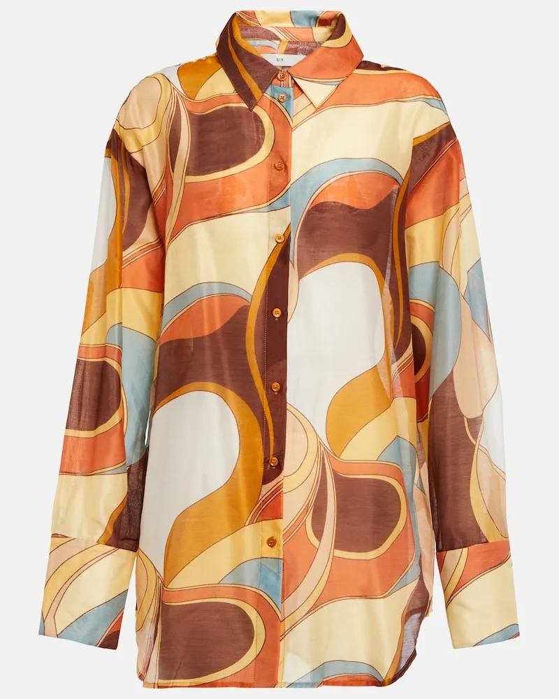SIR Camicia in cotone e seta con stampa Multicolore