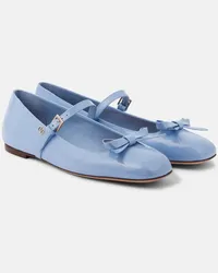 Valentino Garavani Ballerine Mary Jane Romance Bow in vernice Blu