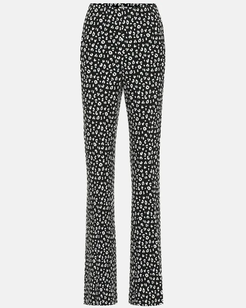 Miu Miu Pantaloni a stampa in jersey Nero