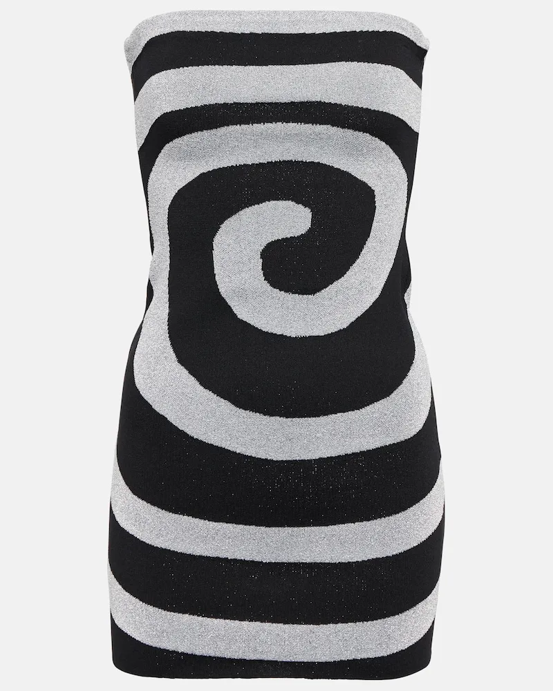 STAUD Miniabito Swirl in maglia metallizzata Multicolore