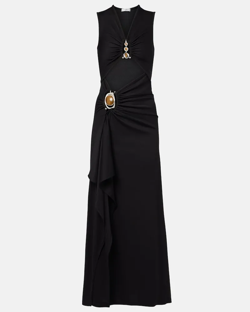 Christopher Esber Abito lungo Droplet cut-out con cristalli Nero