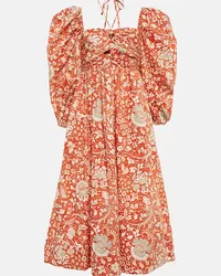 Ulla Johnson Abito midi Alessa in cotone con stampa Multicolore