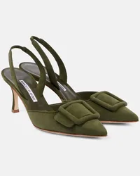 Manolo Blahnik Pumps slingback Maysli in suede Verde