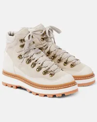 Moncler Stivaletti Peka Trek in suede Beige