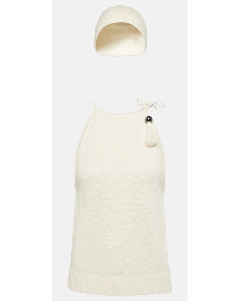 Max Mara Top Moriana in lino Bianco