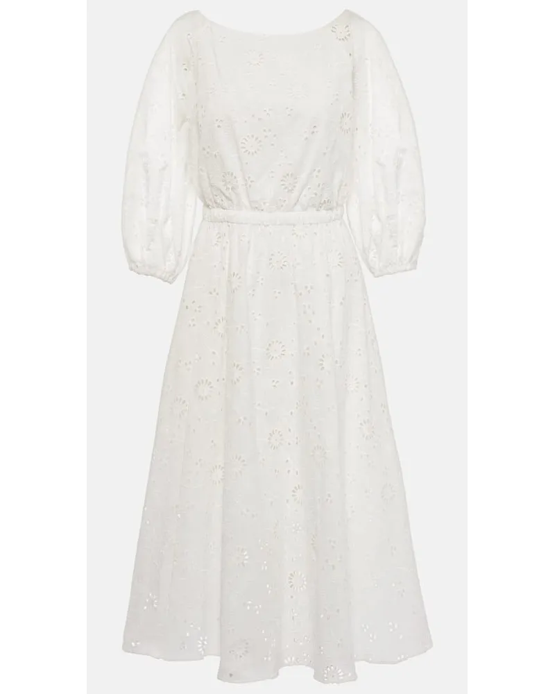 Carolina Herrera New York Abito midi in cotone Bianco