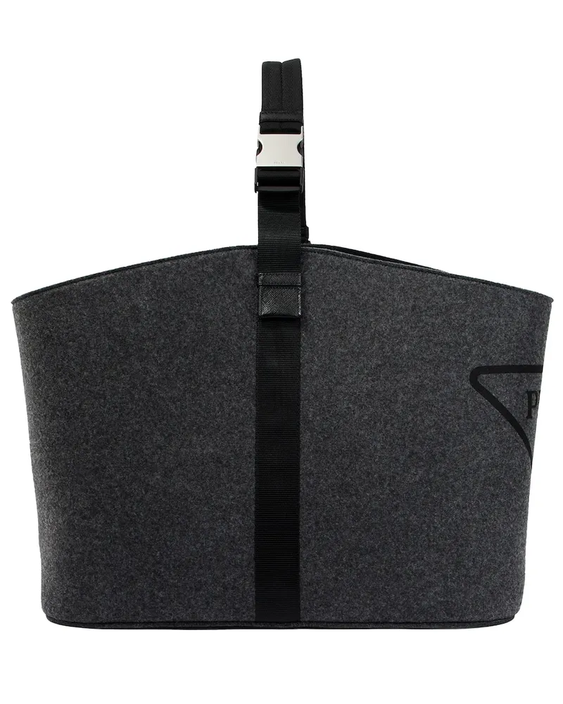 Prada Borsa porta legna con logo Grigio