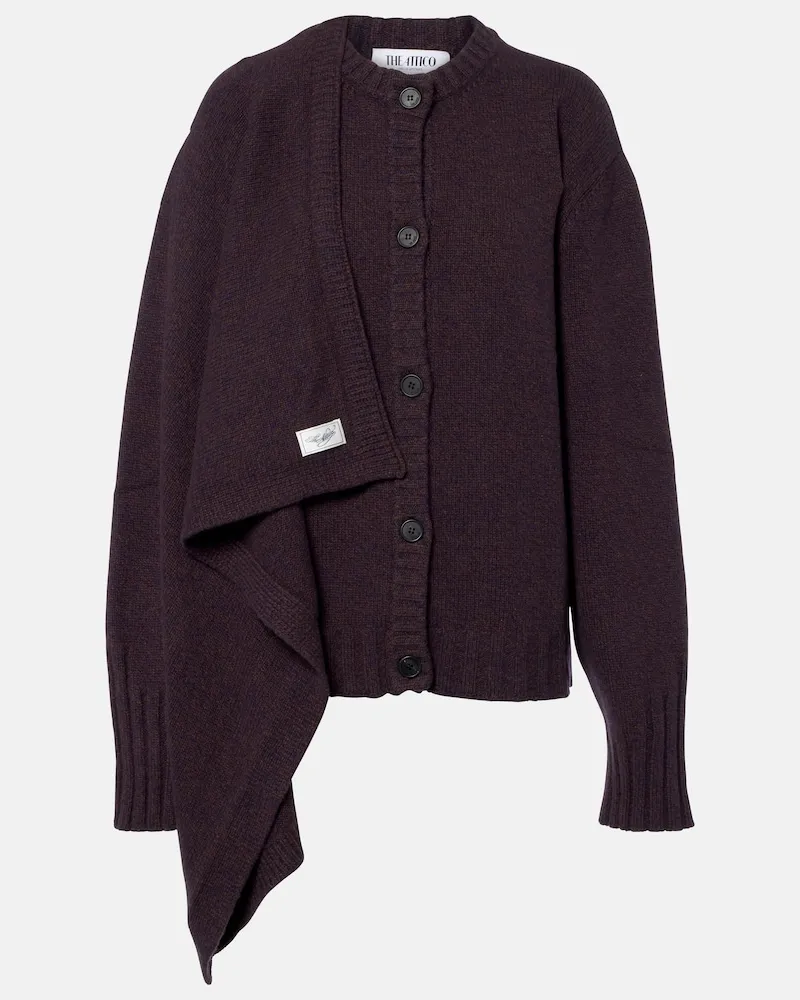 ATTICO Cardigan in lana e cashmere Marrone
