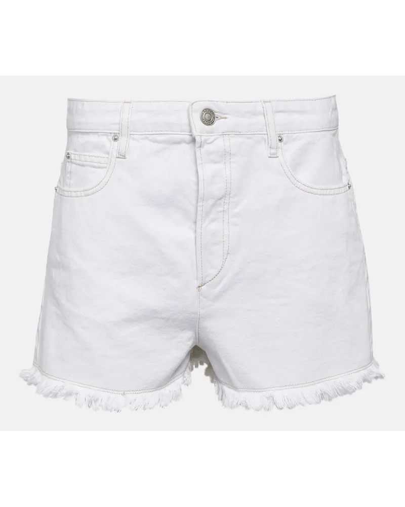 Isabel Marant Shorts di jeans Lesia a vita media Bianco