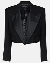 Dolce & Gabbana Blazer cropped in misto lana Nero