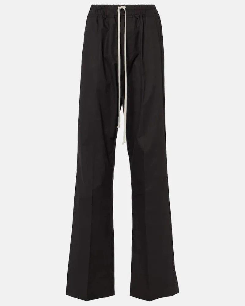 Rick Owens Pantaloni regular Dietrich Drawstring in cady di crÃªpe Nero