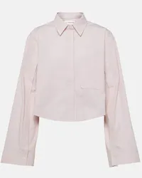 Victoria Beckham Camicia cropped in misto cotone Rosa