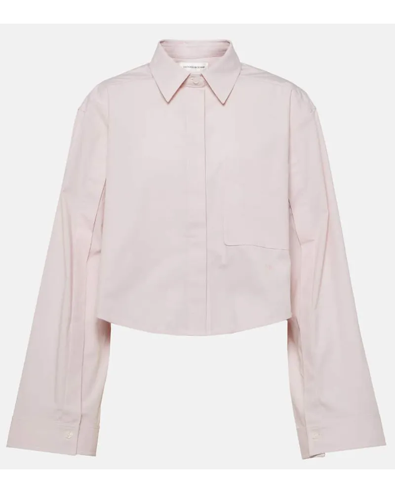 Victoria Beckham Camicia cropped in misto cotone Rosa