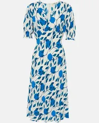 Diane von Furstenberg Abito midi Jemma in crêpe con stampa Blu